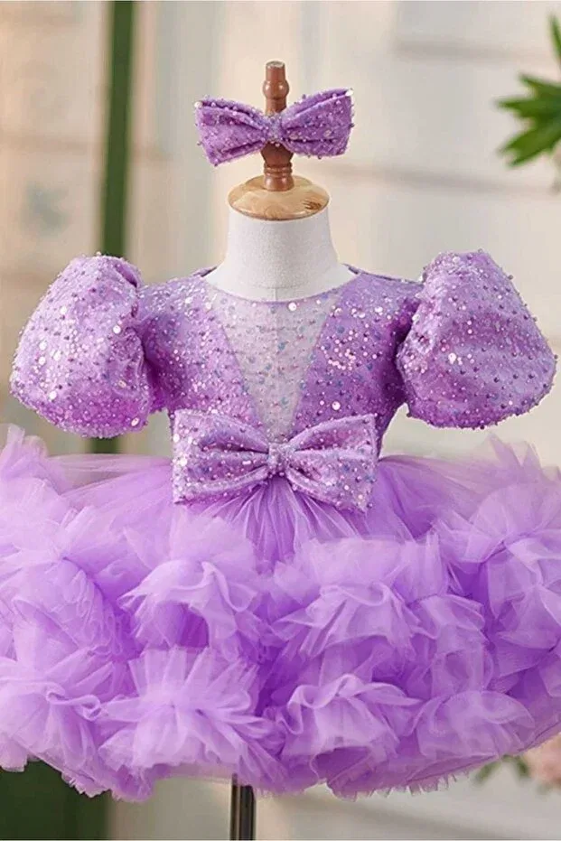 Детское платье для девочек с воланами Peza, Purple