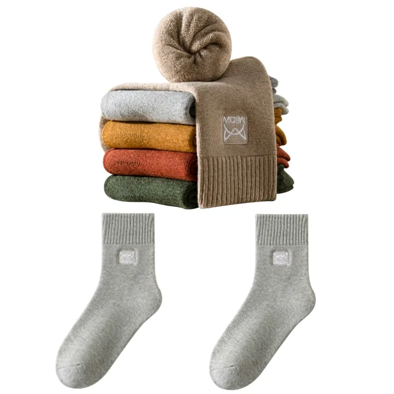 Детские носки с вышивкой, комплект из 1 пары, Light Gray, MIIOW