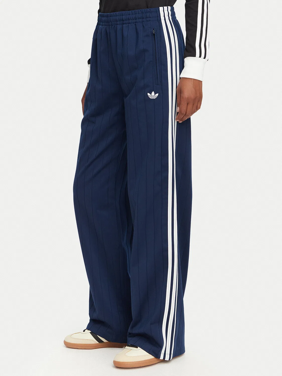 Женские спортивные брюки свободного кроя Pinstripe Firebird Loose Trackpant Adidas, темно-синий