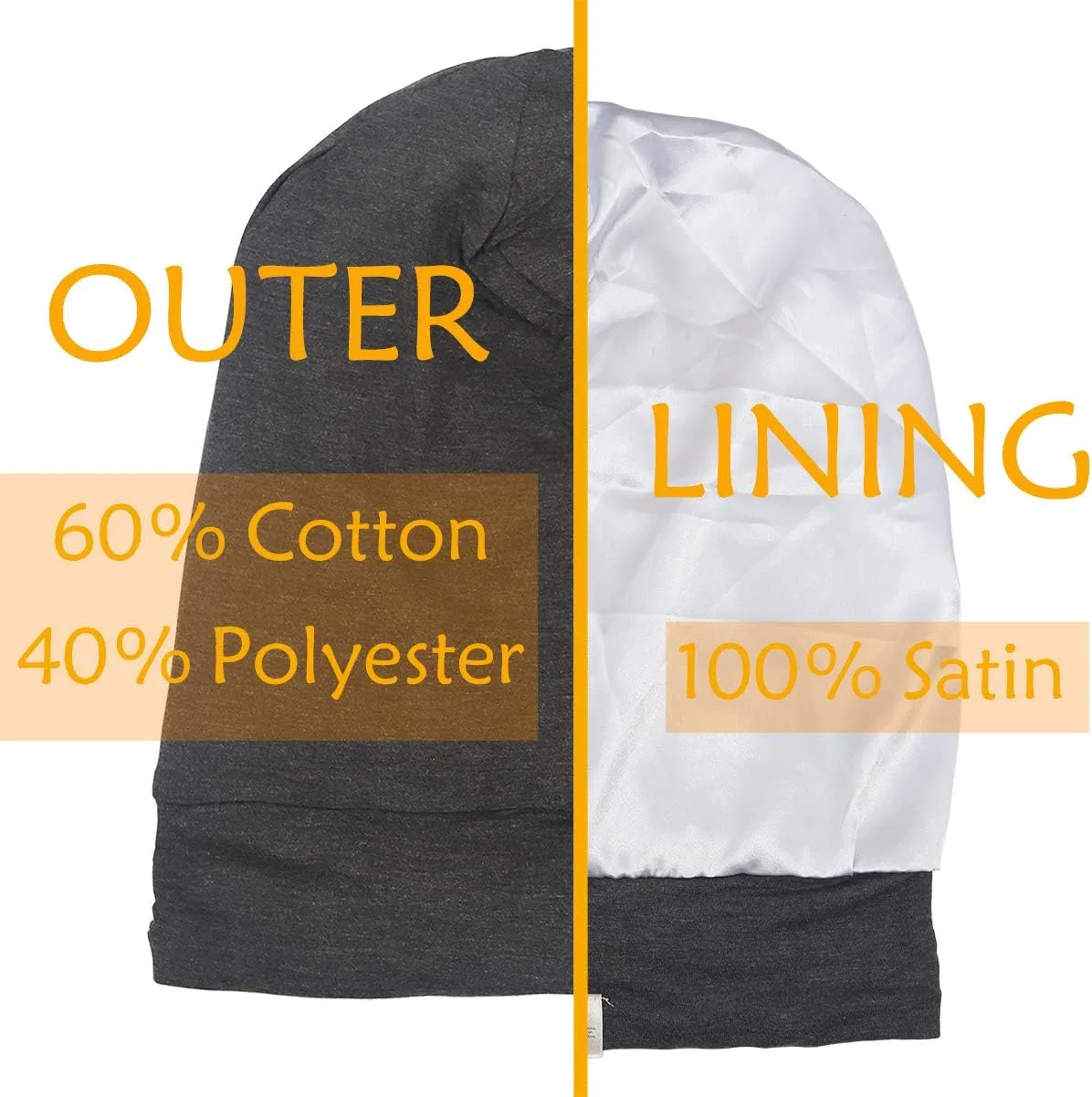 Шапочка для душа Satin Lined Cap, XL, SAYMRE, Grey Dark — фото 3
