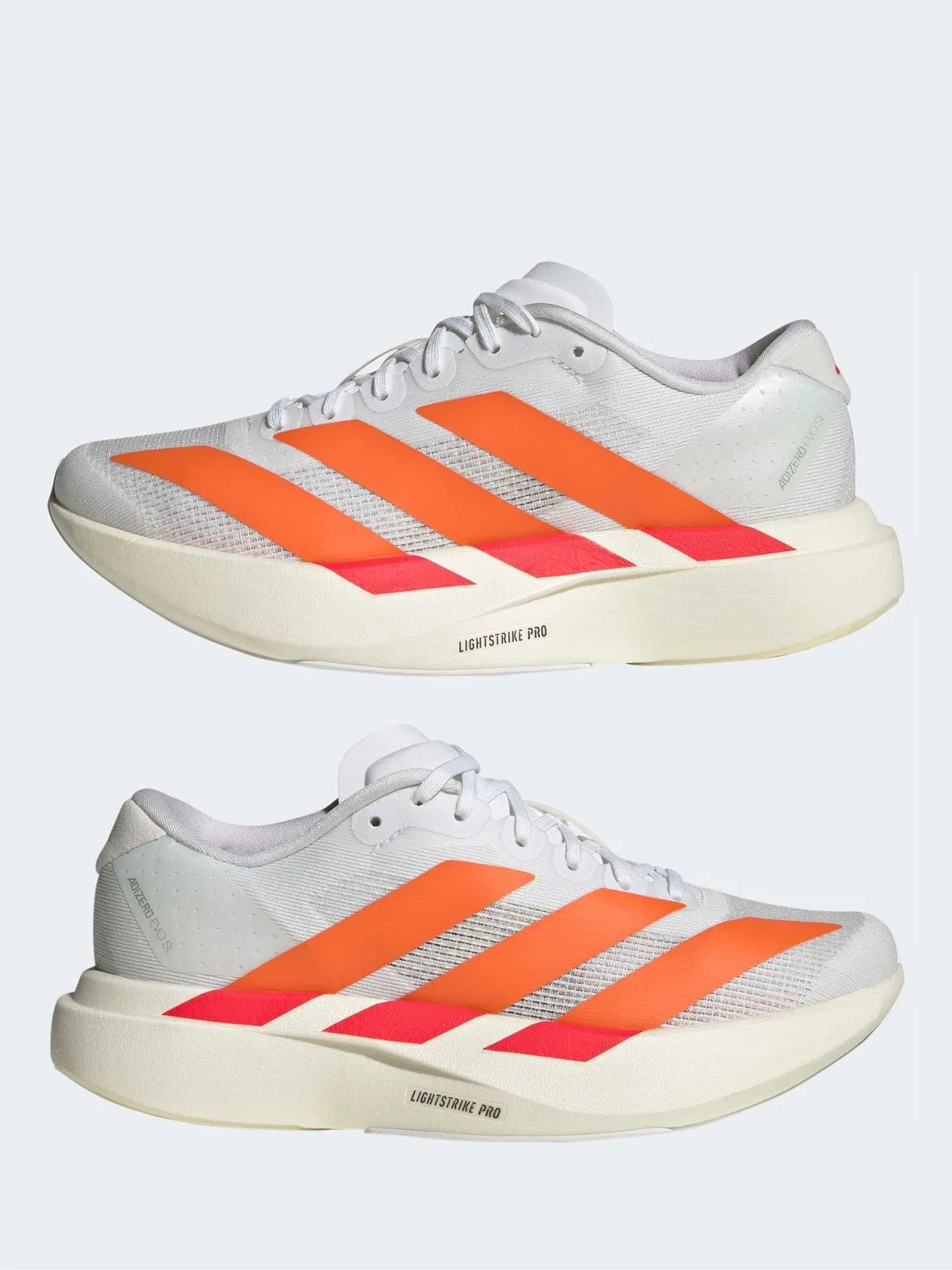 Кроссовки adidas Adizero Evo SL для мальчиков, бело-оранжевые — фото 4
