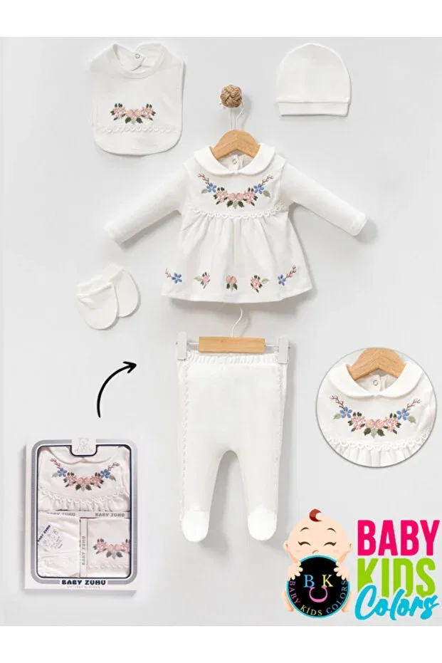 Детский комплект боди для новорожденных с вышивкой Baby Kids Colors, Salmon