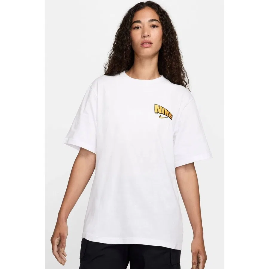 Женская футболка свободного кроя с графическим принтом на спине Sportswear Loose Fit Graphic Backprint Cotton T-Shirt Nike, Белый