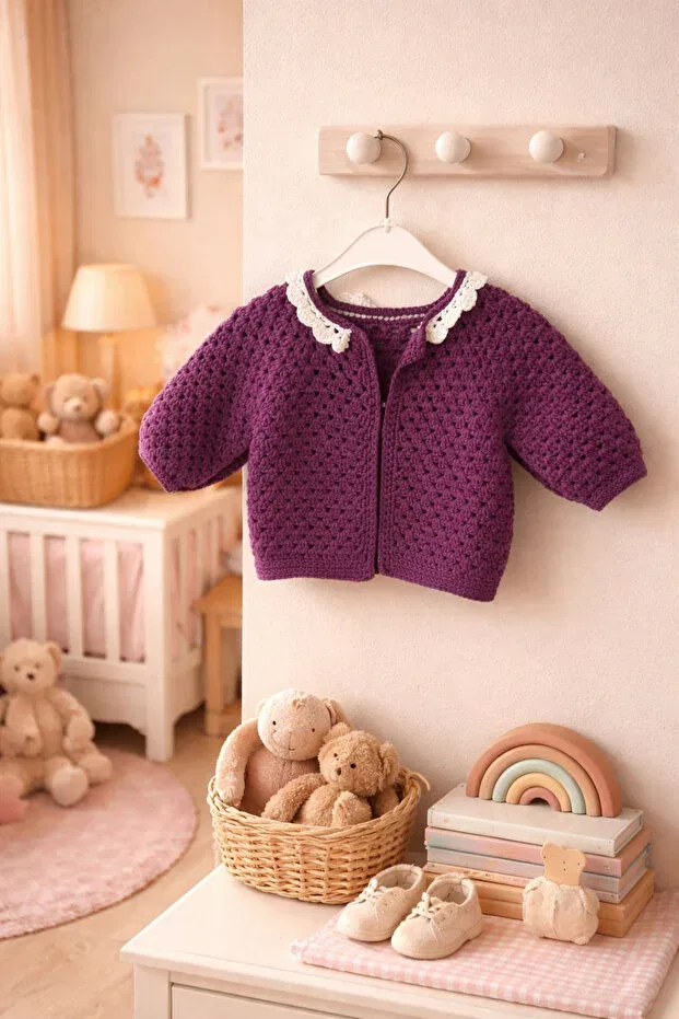 Детский кардиган с длинным рукавом Basics By Dilek Çetin Accessory, Purple