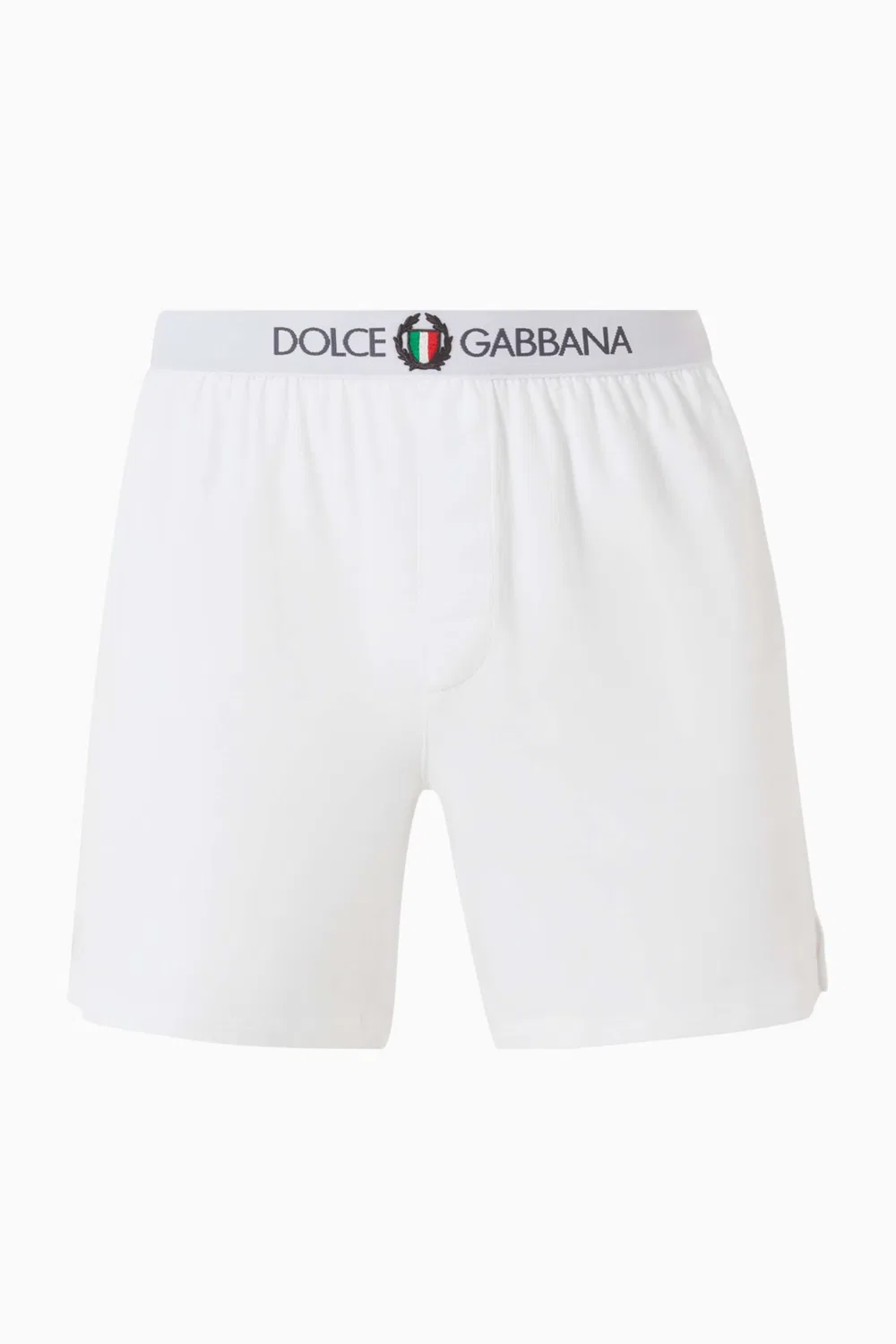 Боксеры с логотипом на поясе из хлопка с эластаном Dolce & Gabbana, белый