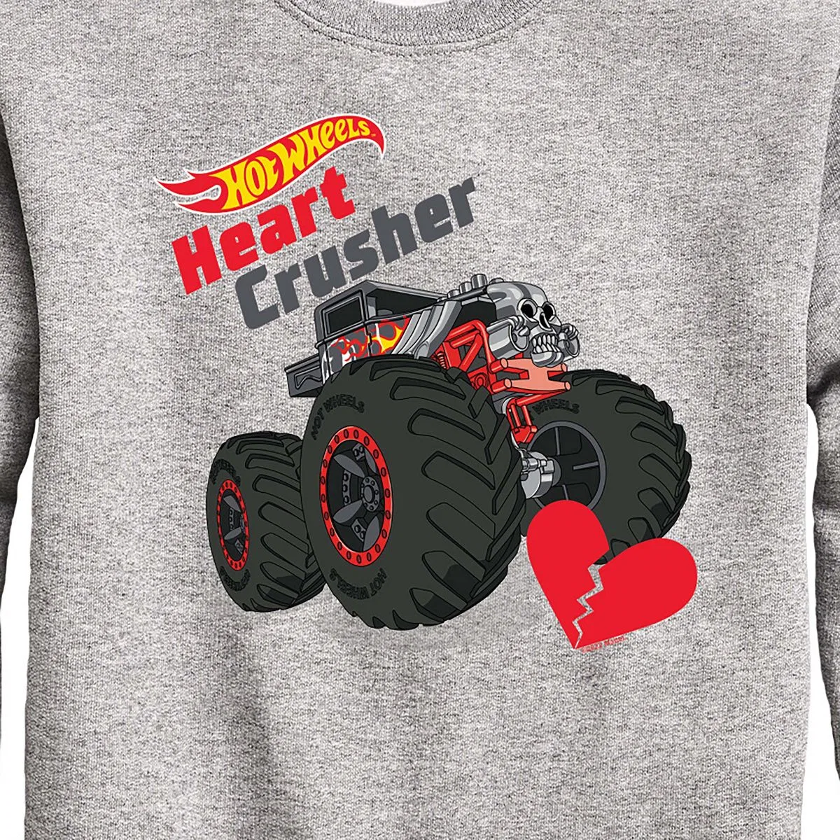Детский свитшот с длинным рукавом с принтом Hot Wheels, Athletic Heather — фото 2