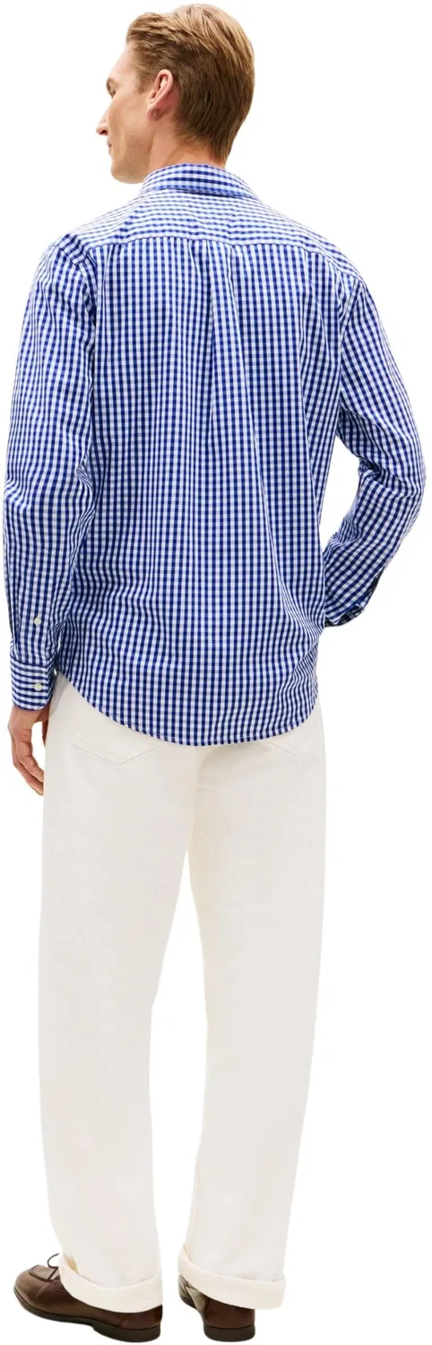 Мужская рубашка с принтом Flex Poplin Gingham Tommy Hilfiger, Blue (Wedge Blue / Check) — фото 2