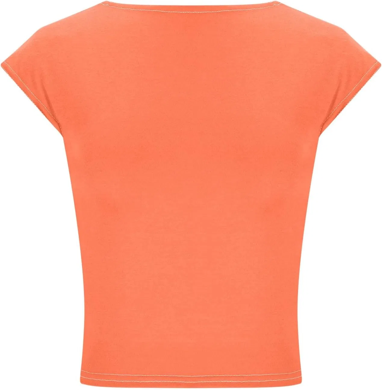 Женская облегающая футболка с коротким рукавом, Orange-2 — фото 4