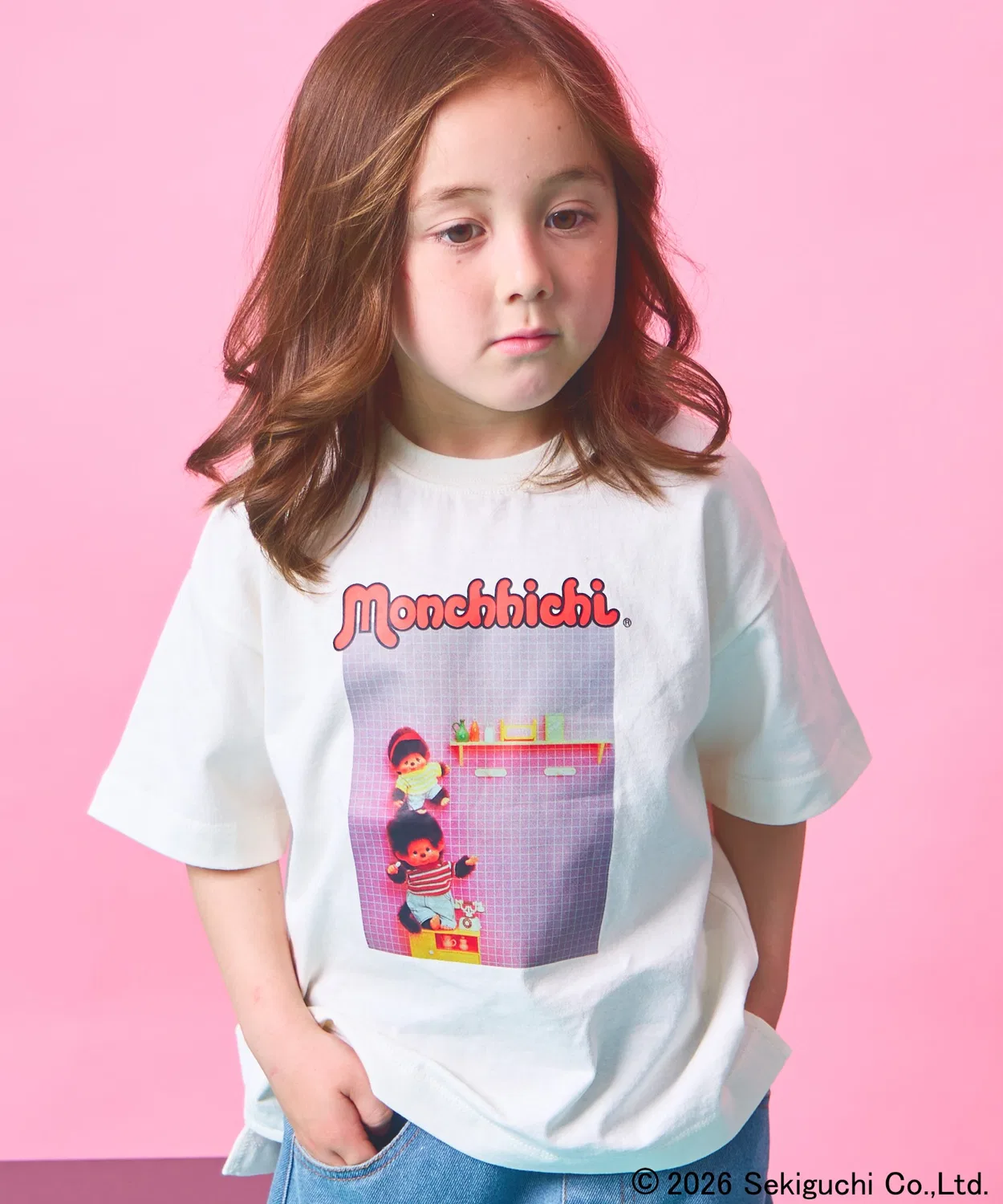 Детская футболка с принтом Monchhichi Retro Assorted Print, pairmanon, White