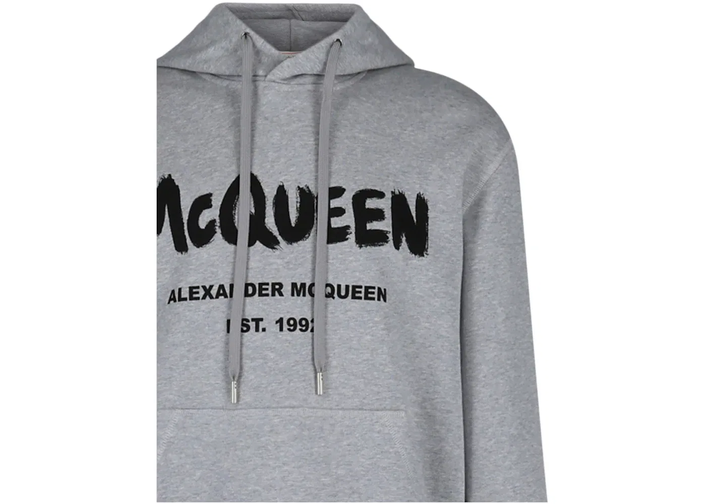 Мужской худи с принтом Graffiti Logo Alexander McQueen, Grey Black — фото 3