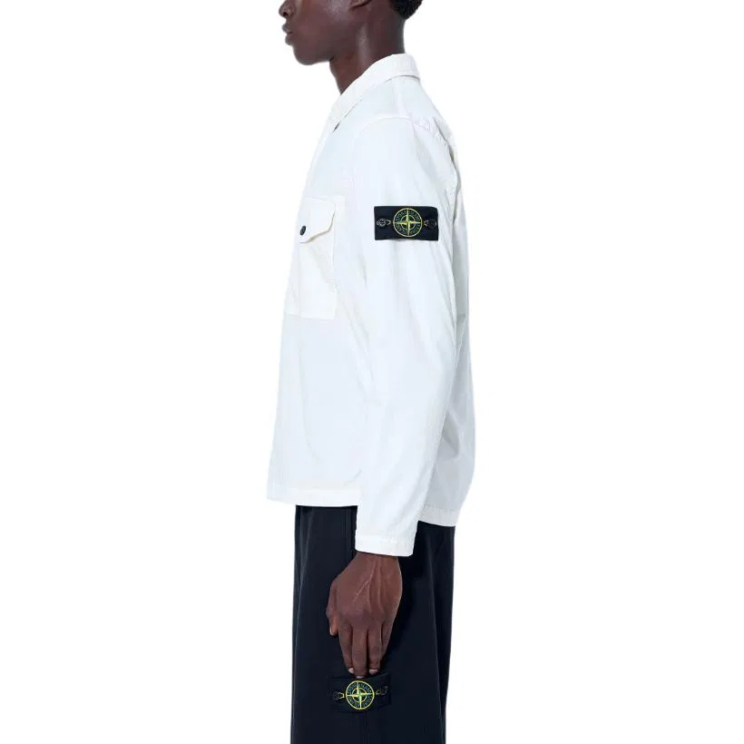 Мужская рубашка с длинным рукавом White FW26 Shirts STONE ISLAND — фото 4