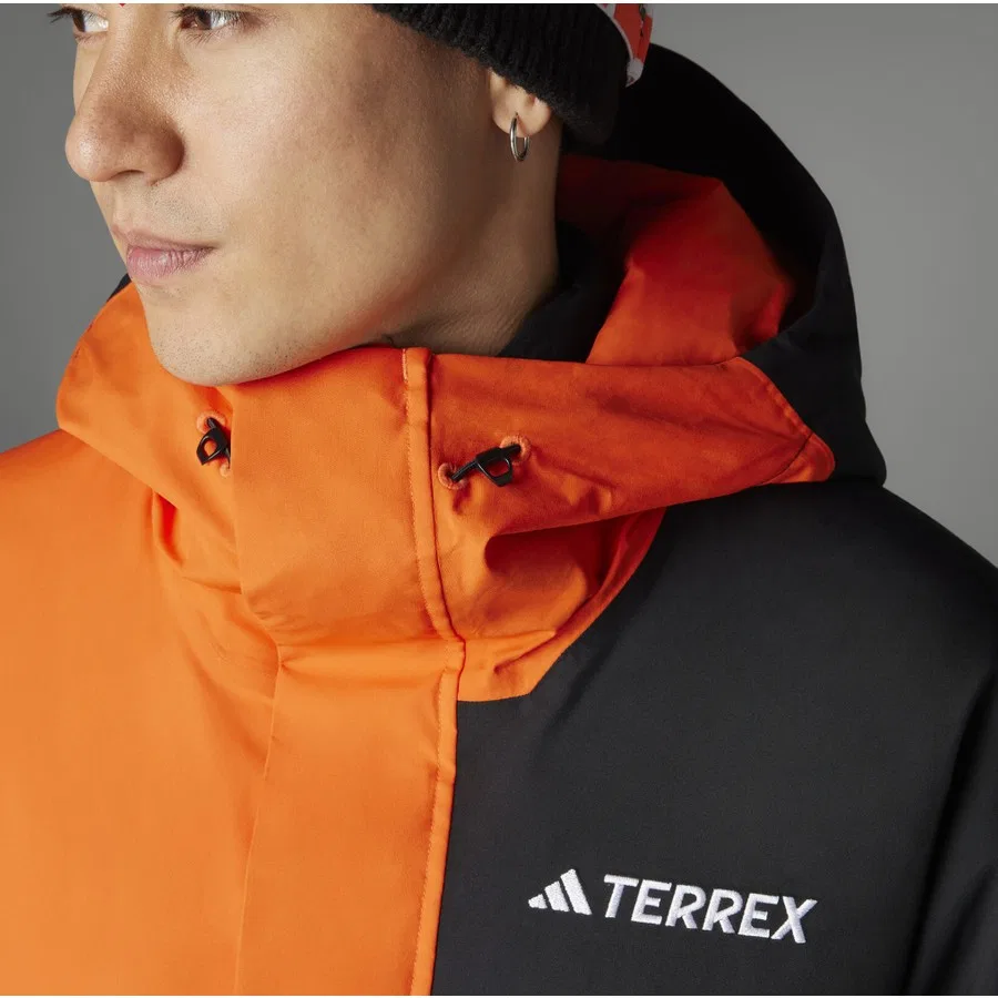 Мужская ветровка adidas Terrex 2l Rain Rdy, Черный/Светло-оранжевый — фото 4