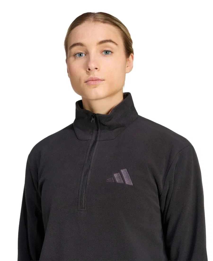 Женская флисовая куртка с полузастежкой-молнией, модель Terrex Multi Essentials adidas, Black — фото 3
