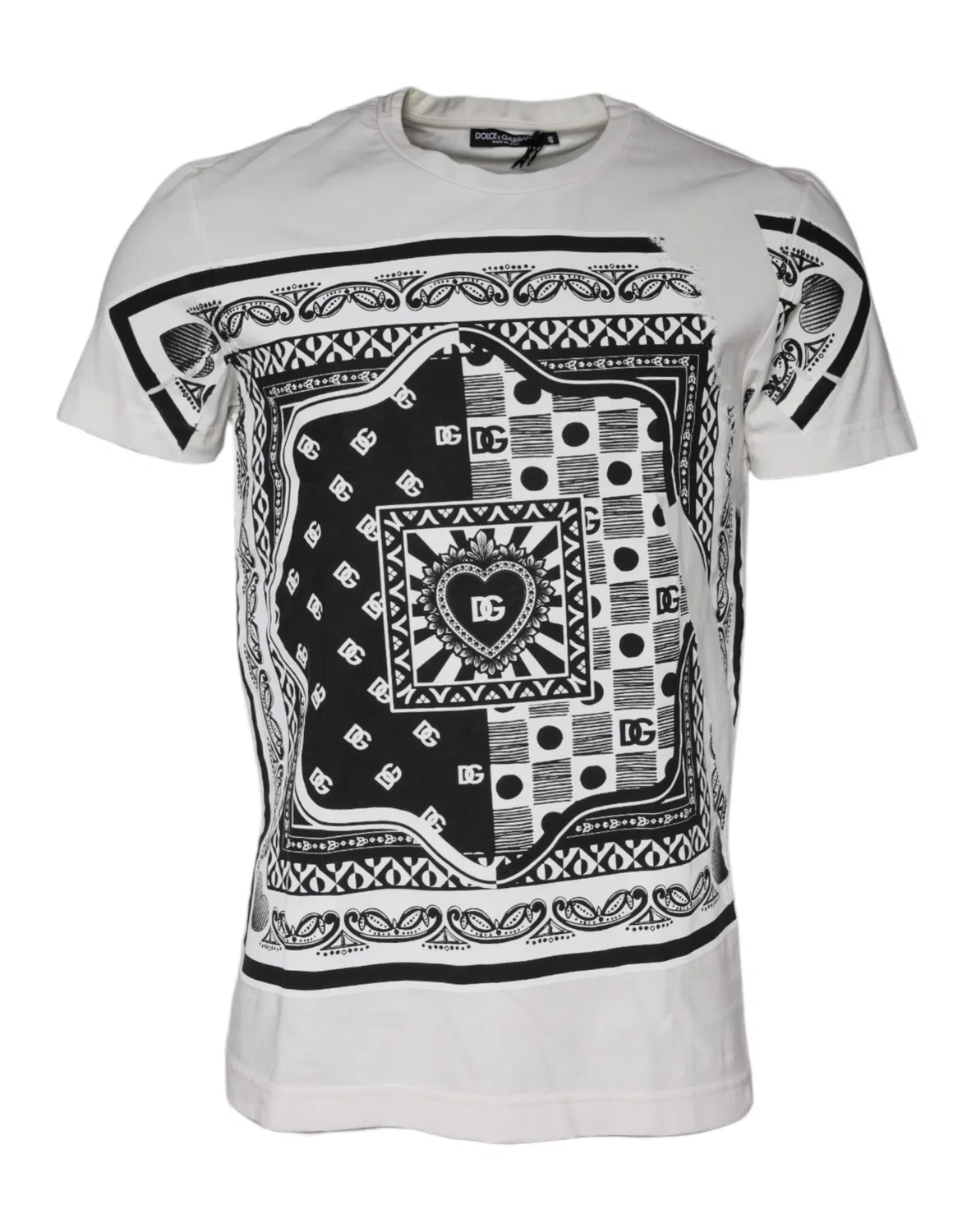 Мужская футболка с коротким рукавом и принтом White Bandana Print Dolce & Gabbana, White