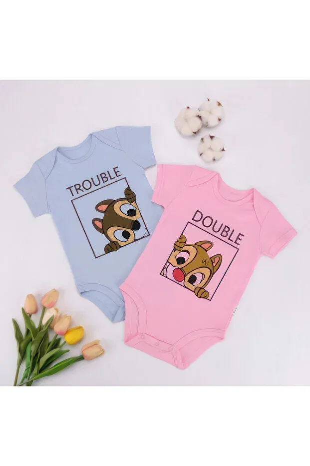 Детский комплект боди с принтом Twin Baby Sister Cactus Collection, White