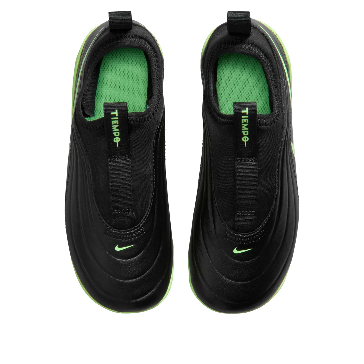 Детские кроссовки с кожаным верхом Jr. Tiempo Maestro Club Flex 'Black Illusion Green' Nike, Black/Illusion Green — фото 3