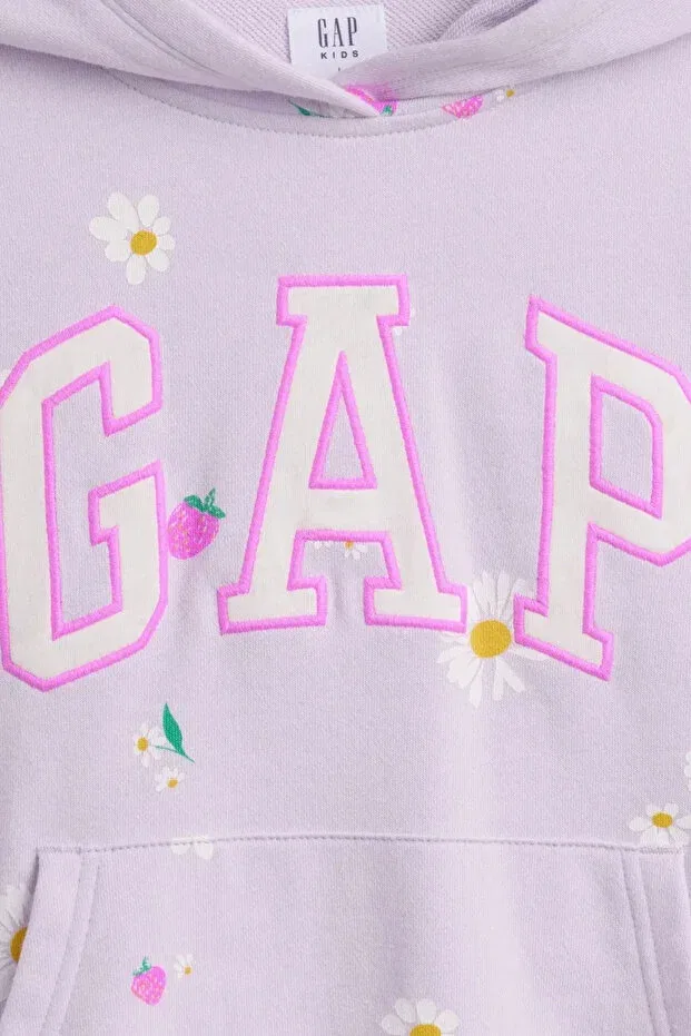Детское для девочек свитшот свободного кроя с капюшоном Gap, Purple — фото 3