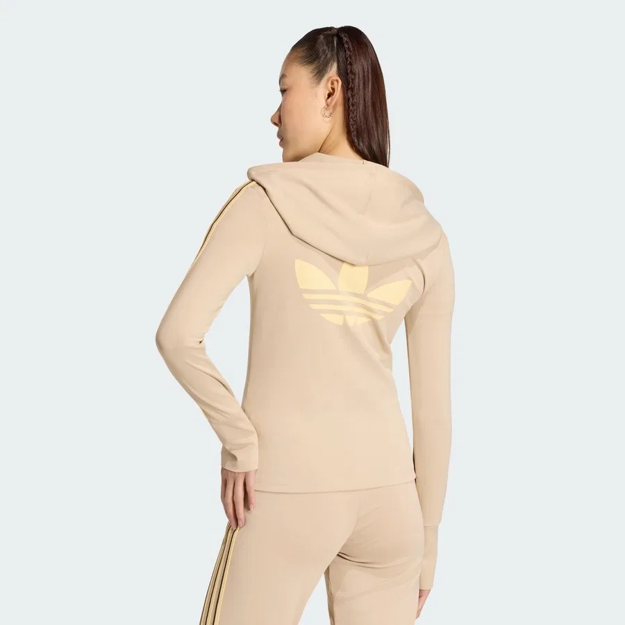Худи с капюшоном и молнией Originals KW4551 Hooded Trefoil Zipper Jacket adidas, Хаки — фото 2