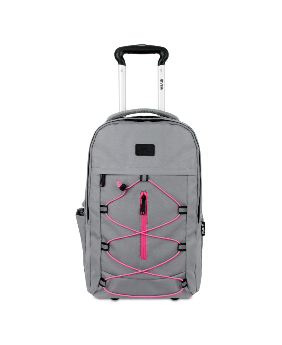 

Рюкзак на колесах Lash с внутренним отделением для ноутбука для путешествий (19 дюймов) J World, Grey/pink