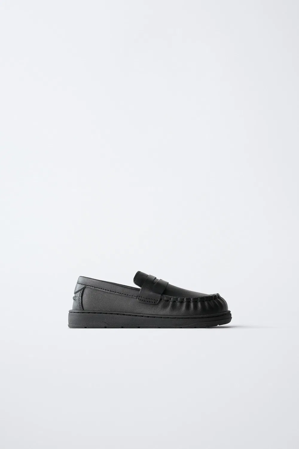 Кожаные лоферы с эффектом босой ноги ZARA, Black