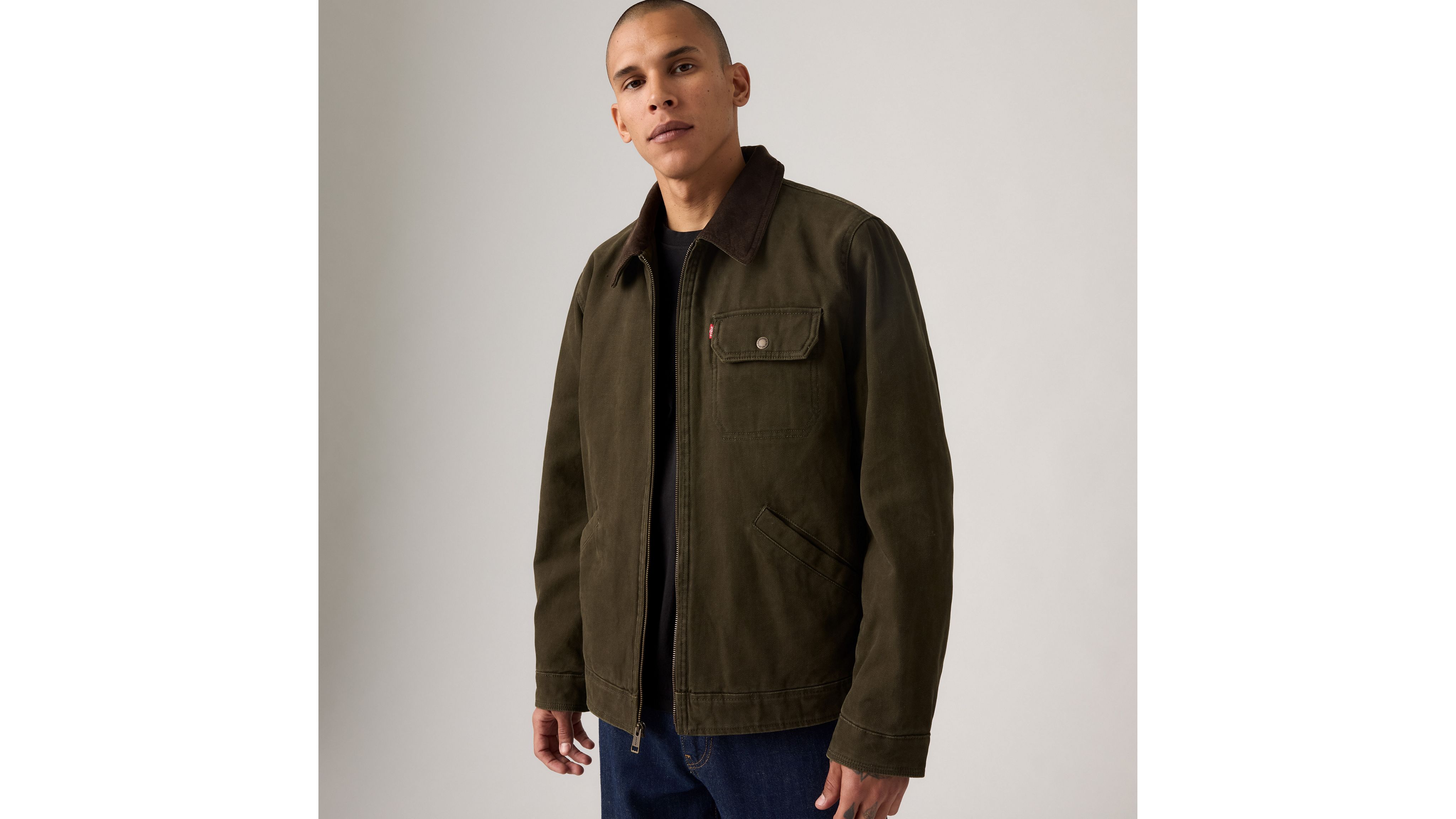 

Куртка Depot из хлопкового полотна с подкладкой-одеялом Levi's, Olive - Black