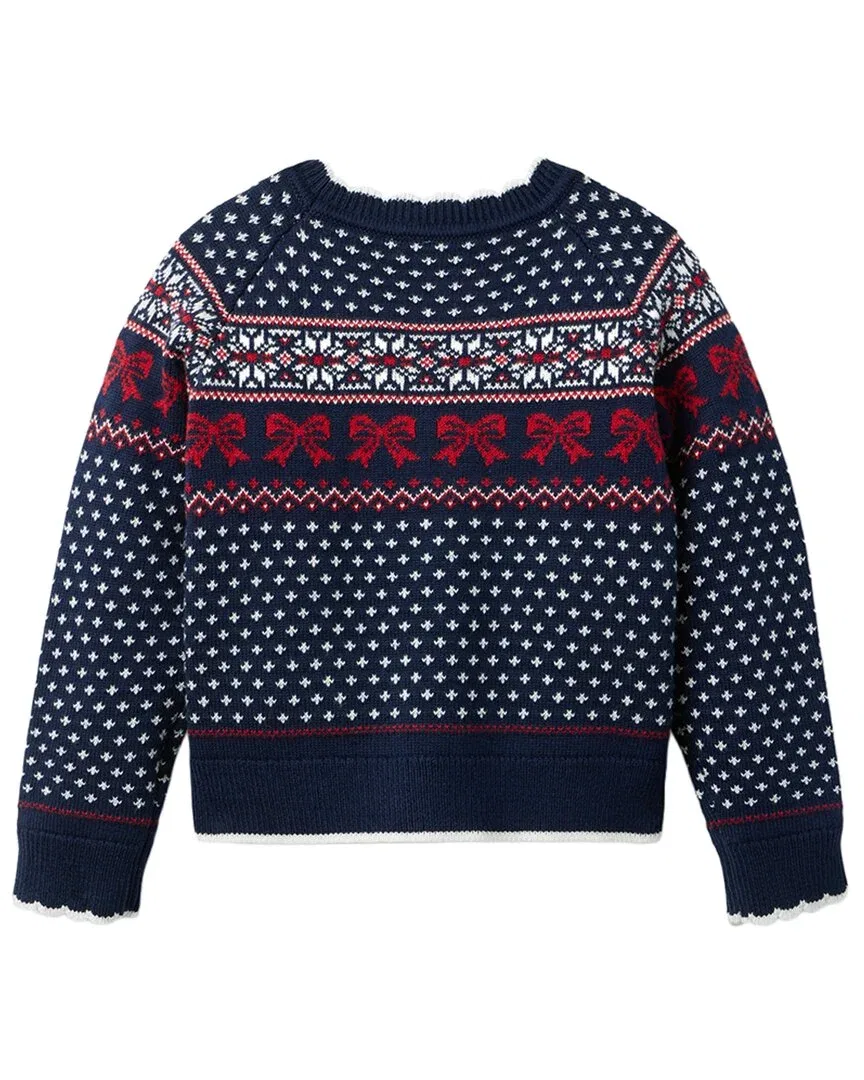 Детская юбка свитер с принтом Bow Fairisle Janie and Jack, синий — фото 2