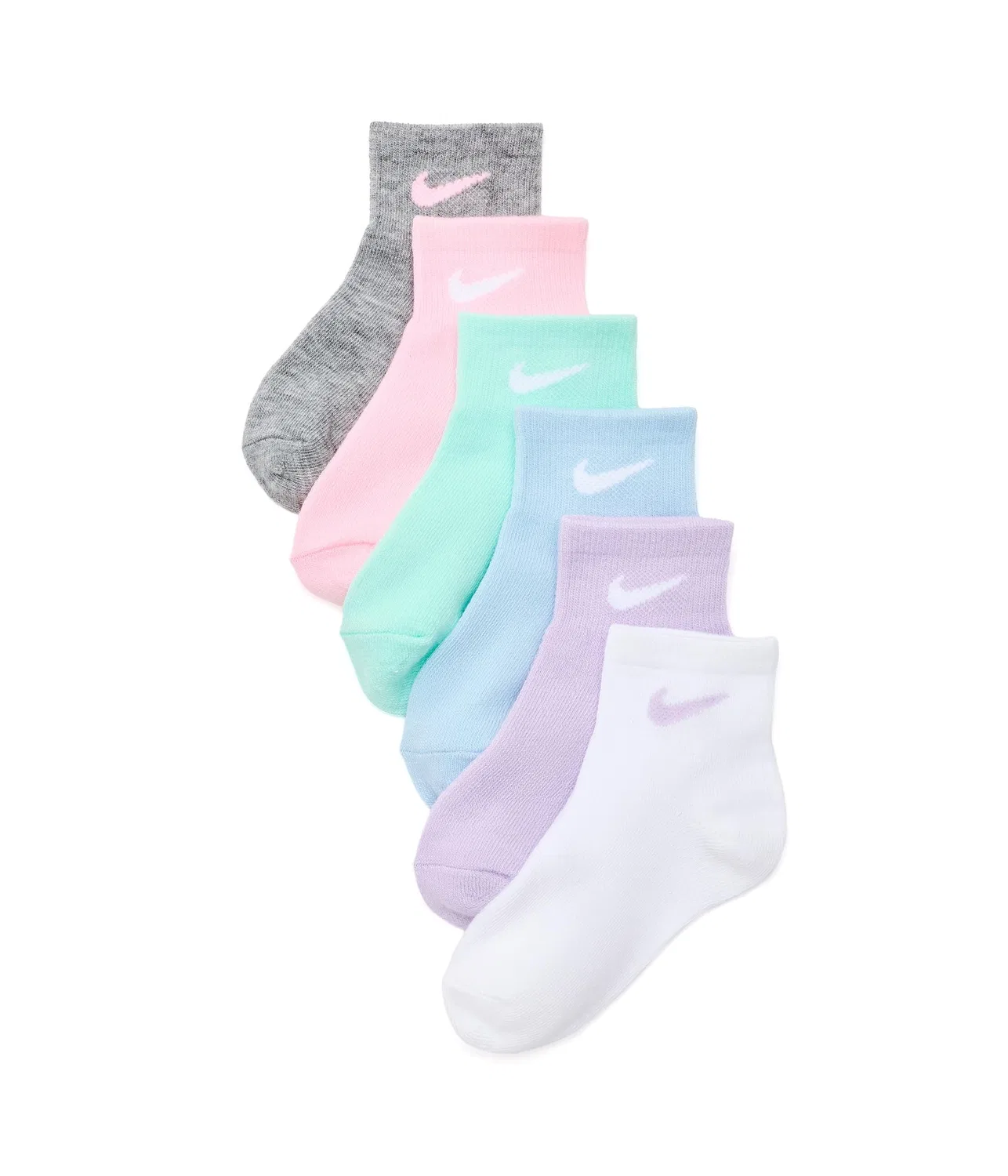 Набор из 6 пар носков с металлическим логотипом Swoosh (для маленьких детей) Nike Kids, Doll