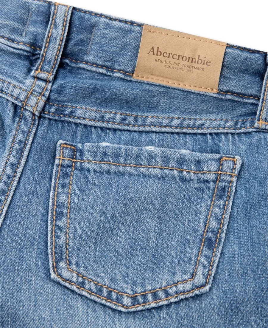 Джинсы свободного кроя с бантами по бокам abercrombie kids, Finesse Blue — фото 4