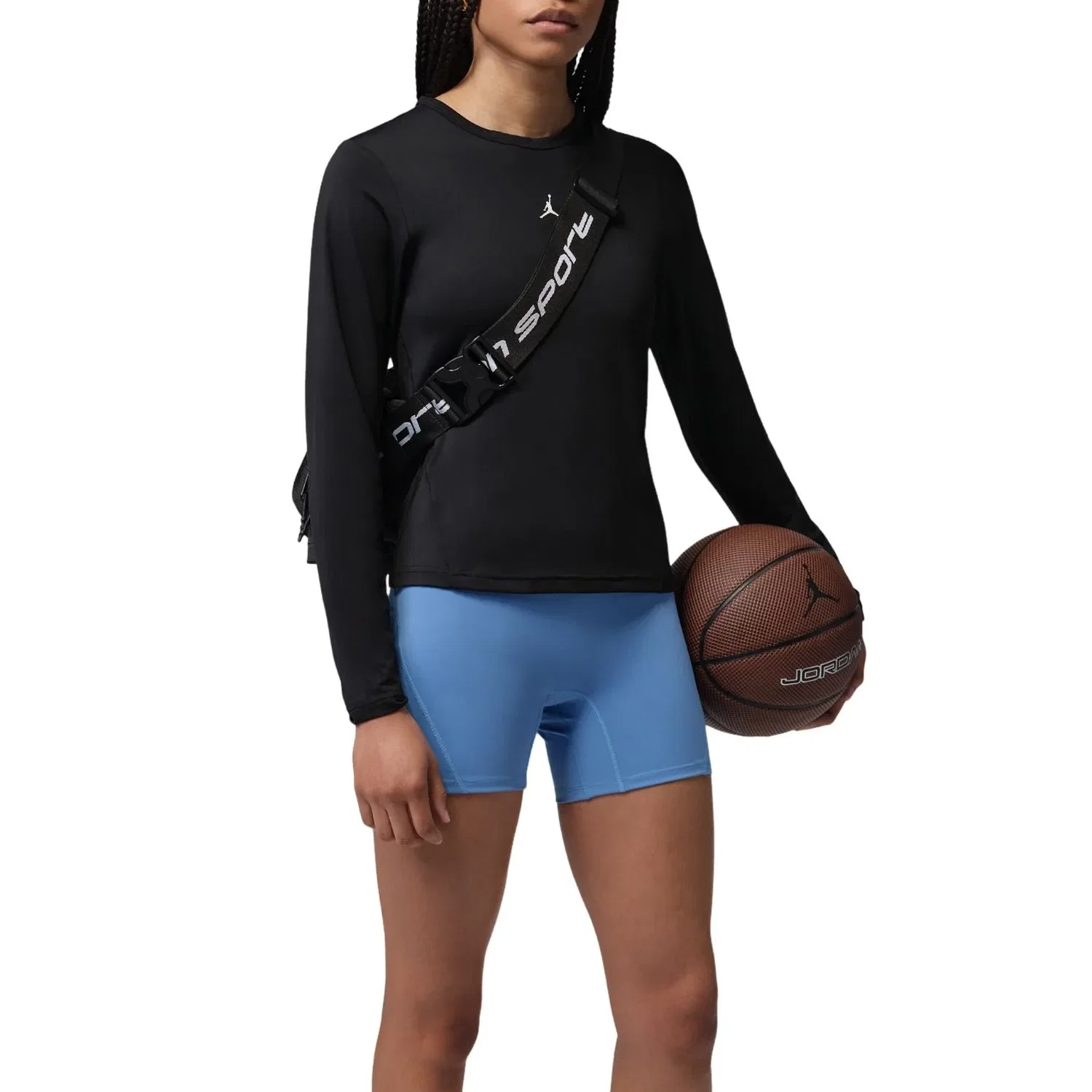 Женская футболка Sport Essentials Dri-FIT T-Shirt 'Black White' Jordan, Black/White — фото 2