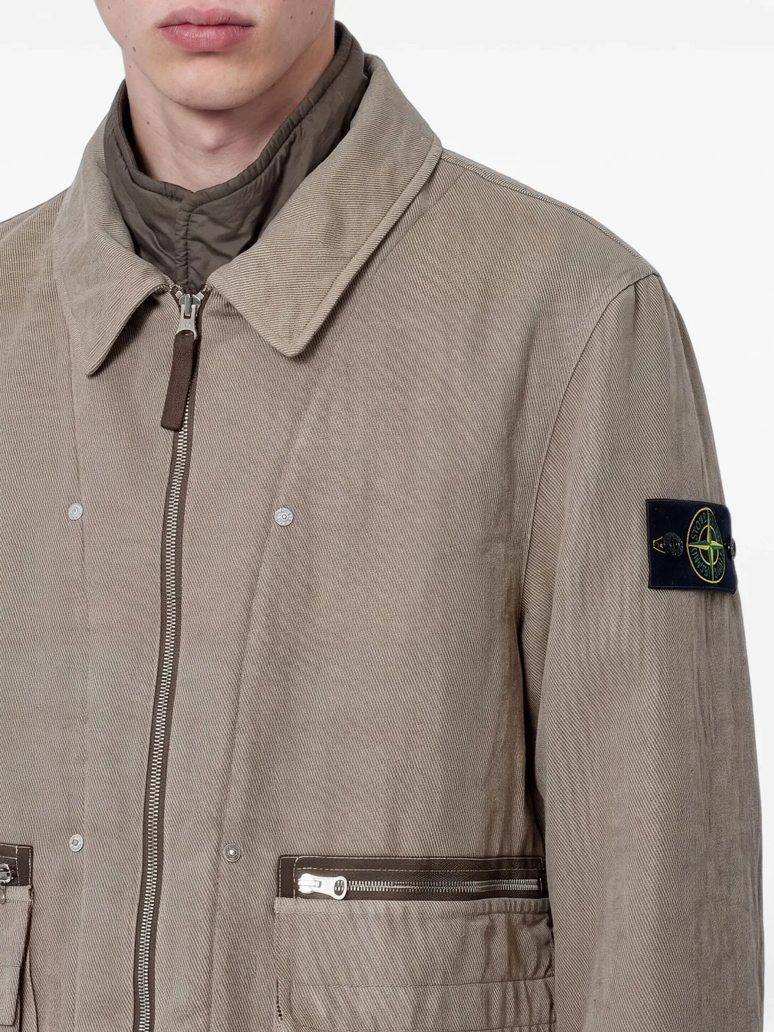 Полевая куртка из хлопка и шерсти Stone Island, нейтральные — фото 2