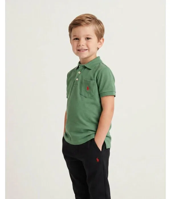 Детское поло для мальчиков хлопковое Polo Polo Ralph Lauren, зеленый