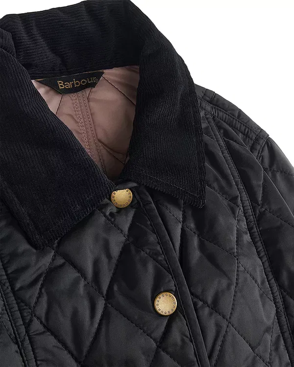 Детское пальто для девочек стеганое Liddesdale Quilted Jacket Barbour, Black/Gardenia — фото 4