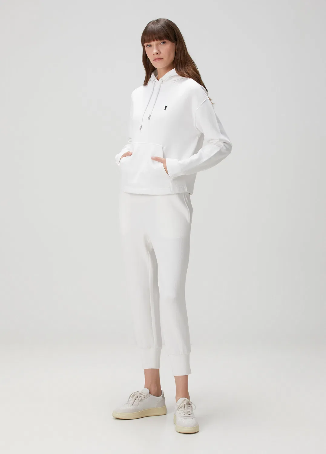 Свитшот с капюшоном Ami Paris, white — фото 2