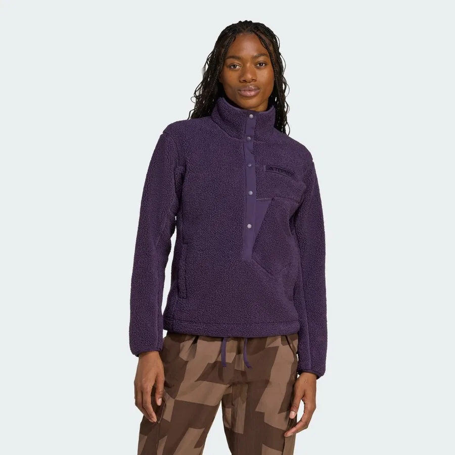 Свитшот с высоким ворсом Terrex Xploric High Pile Fleece Pullover adidas, Фиолетовый