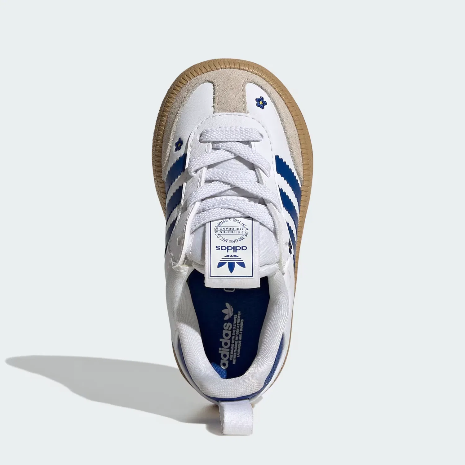 Детские кроссовки с текстильным верхом Samba Quickon Adidas Originals, облачно-белый/королевский синий/alumina — фото 2