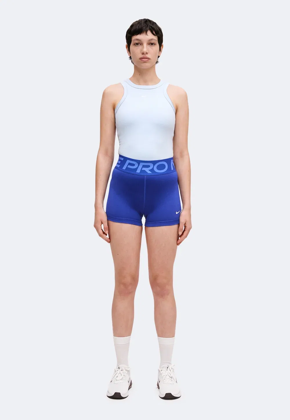 Короткие леггинсы Sculpt Nike Performance, Old Royal/White — фото 2