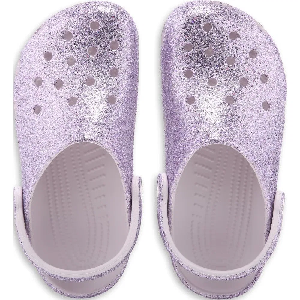 Детские классические сабо с блестками Crocs, Grape Ice Glitter — фото 4