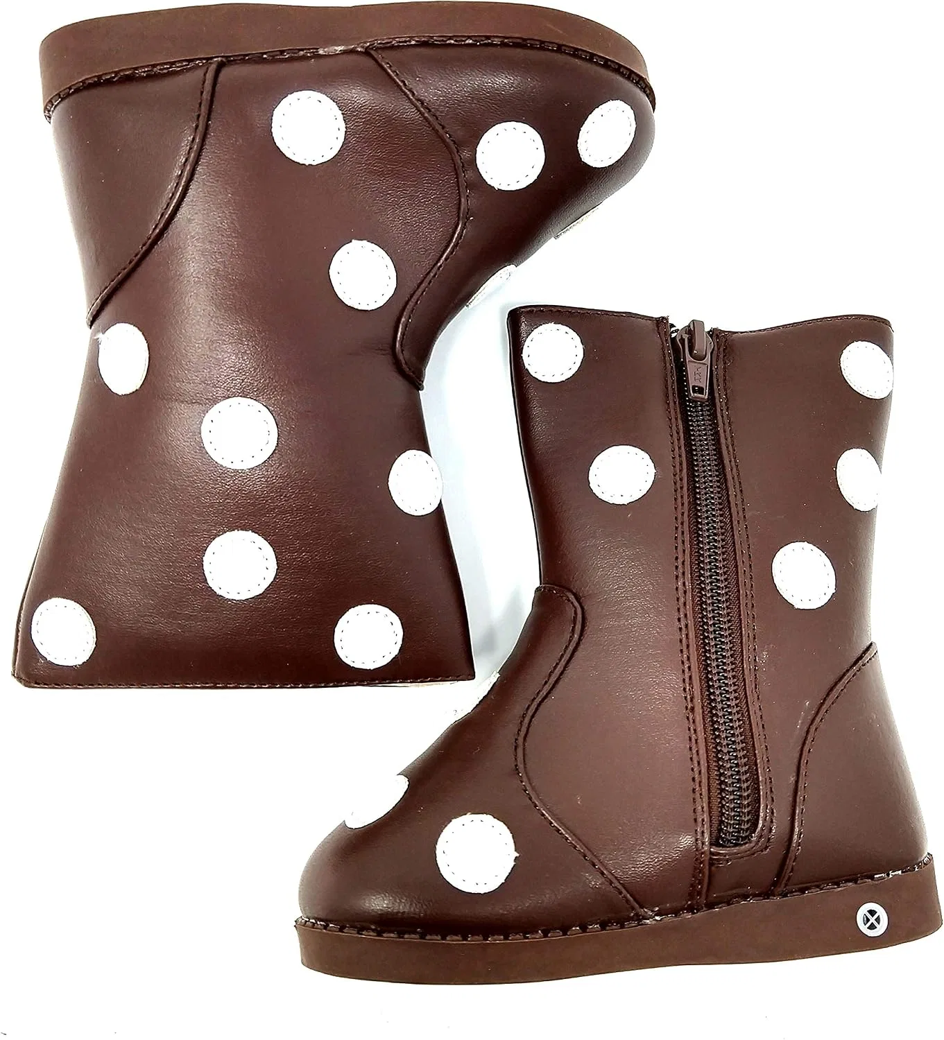 Детские ботинки для девочек со звуковым эффектом Sneak A' Roos, Brown Polka Dot — фото 4