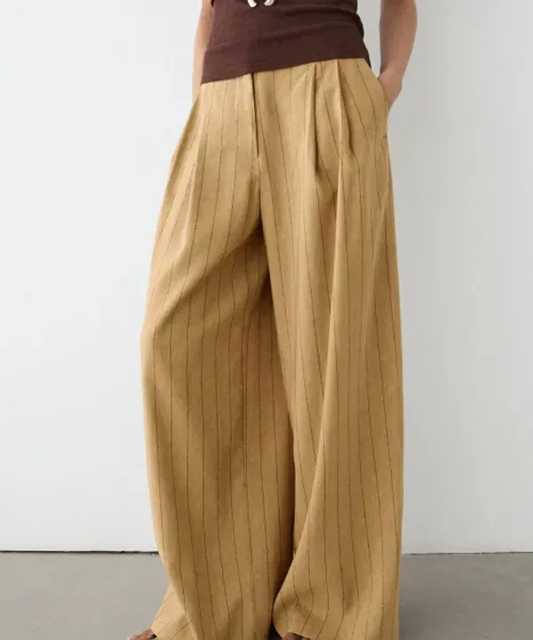 Широкие брюки с защипами, Massimo Dutti