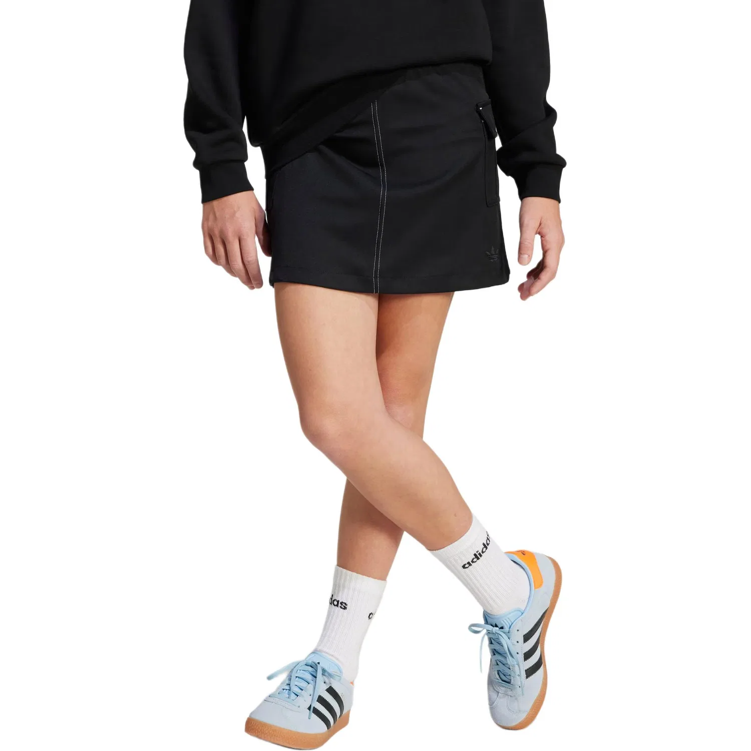 Детская юбка в ретро-спортивном стиле Adidas Originals, Black — фото 3