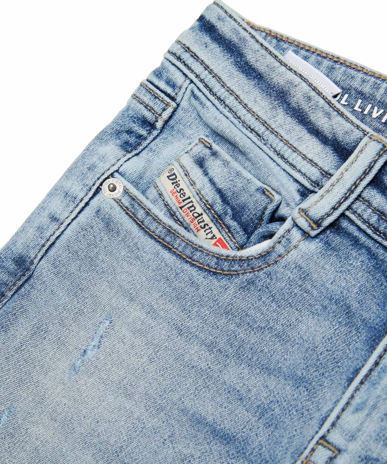 Детские джинсы с флеймом DIESEL KIDS, Indigo Blue — фото 4