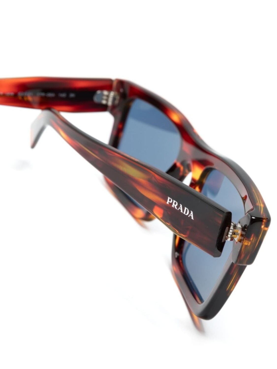 Солнцезащитные очки в квадратной оправе черепаховой расцветки Prada Eyewear, коричневый — фото 3