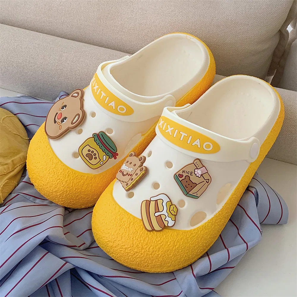 Детские домашние тапочки-сандалии с тонкими ремешками Unisex XIXITIAO, White Black — фото 4