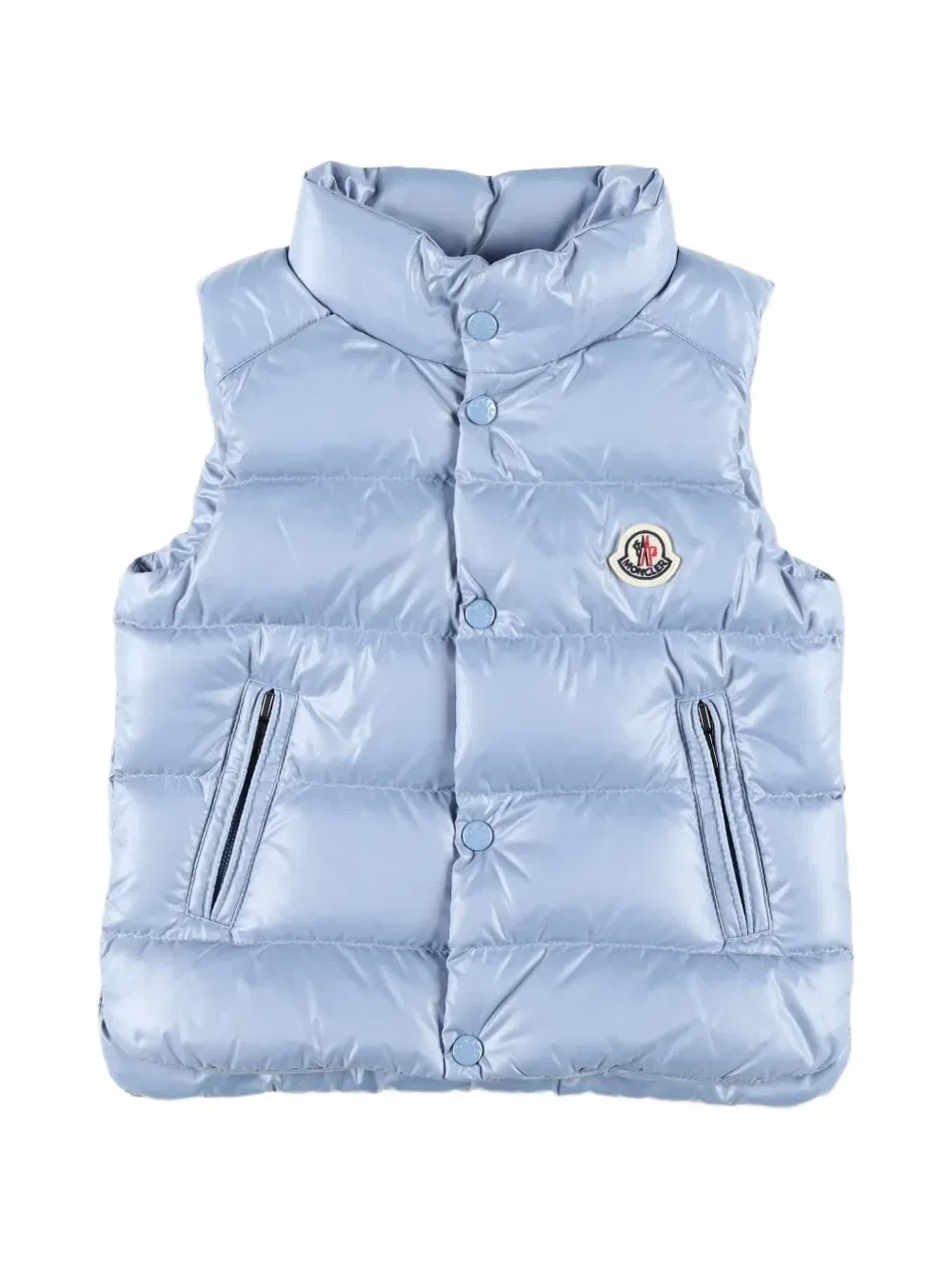 Стеганый жилет Moncler Enfant Bernard с нашивкой-логотипом, синий