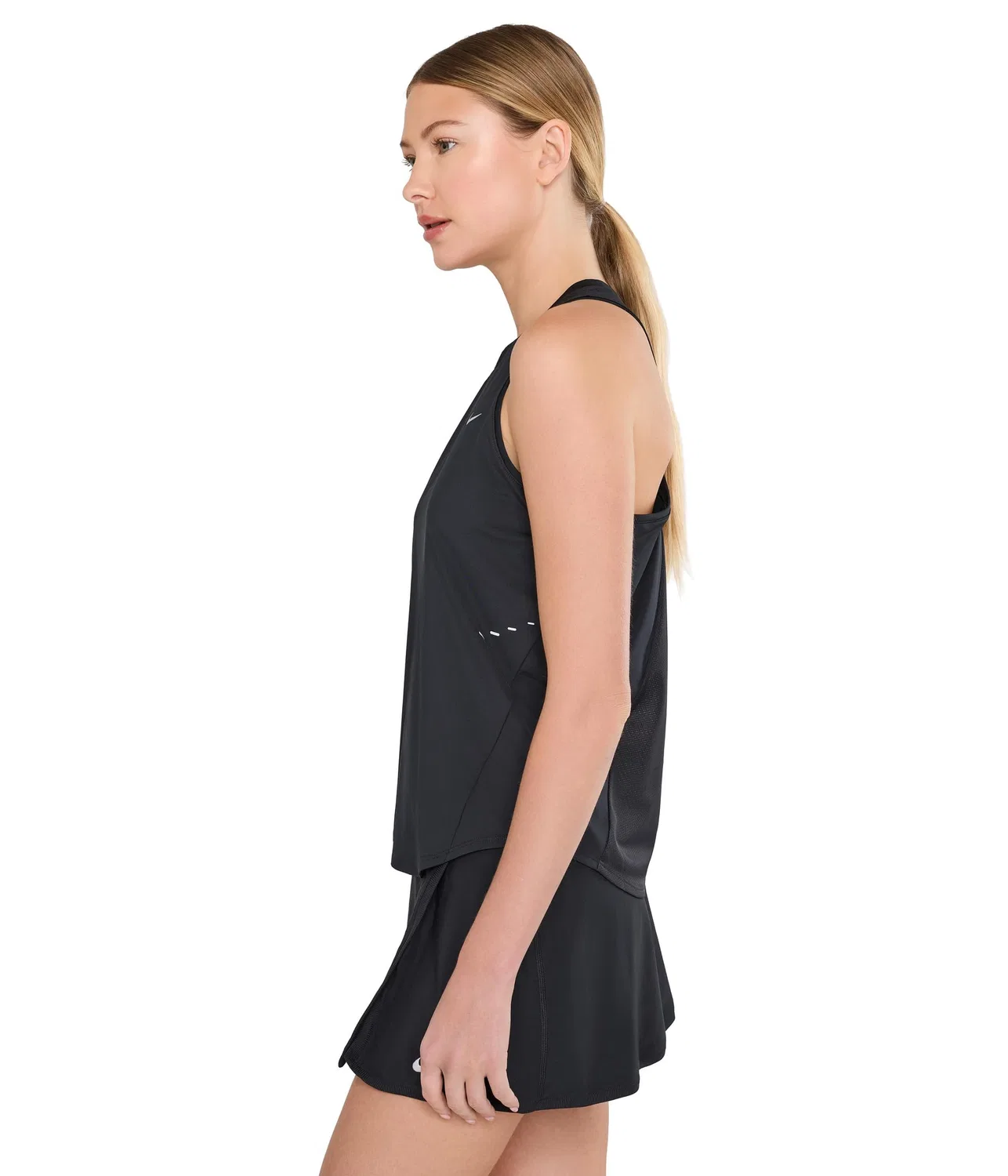 Топ-майка стандартная Swift Dri-FIT Standard Tank Nike, Black/Reflective Silver — фото 3