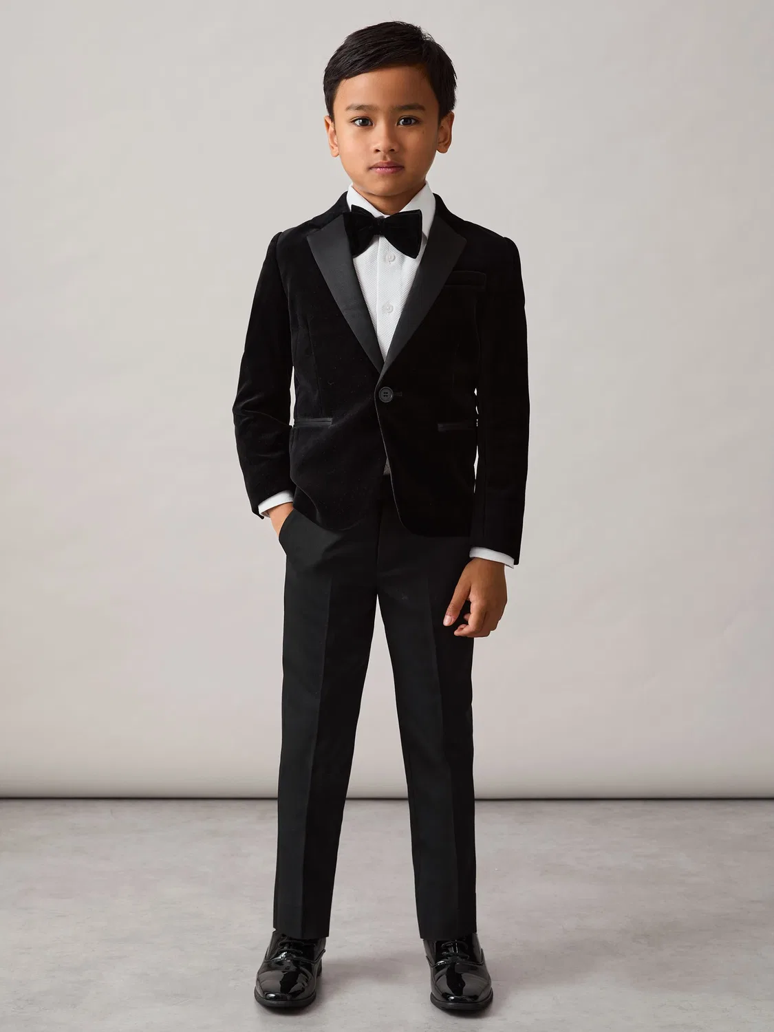 Пиджак однобортный из вельвета Black Ace Reiss, черный