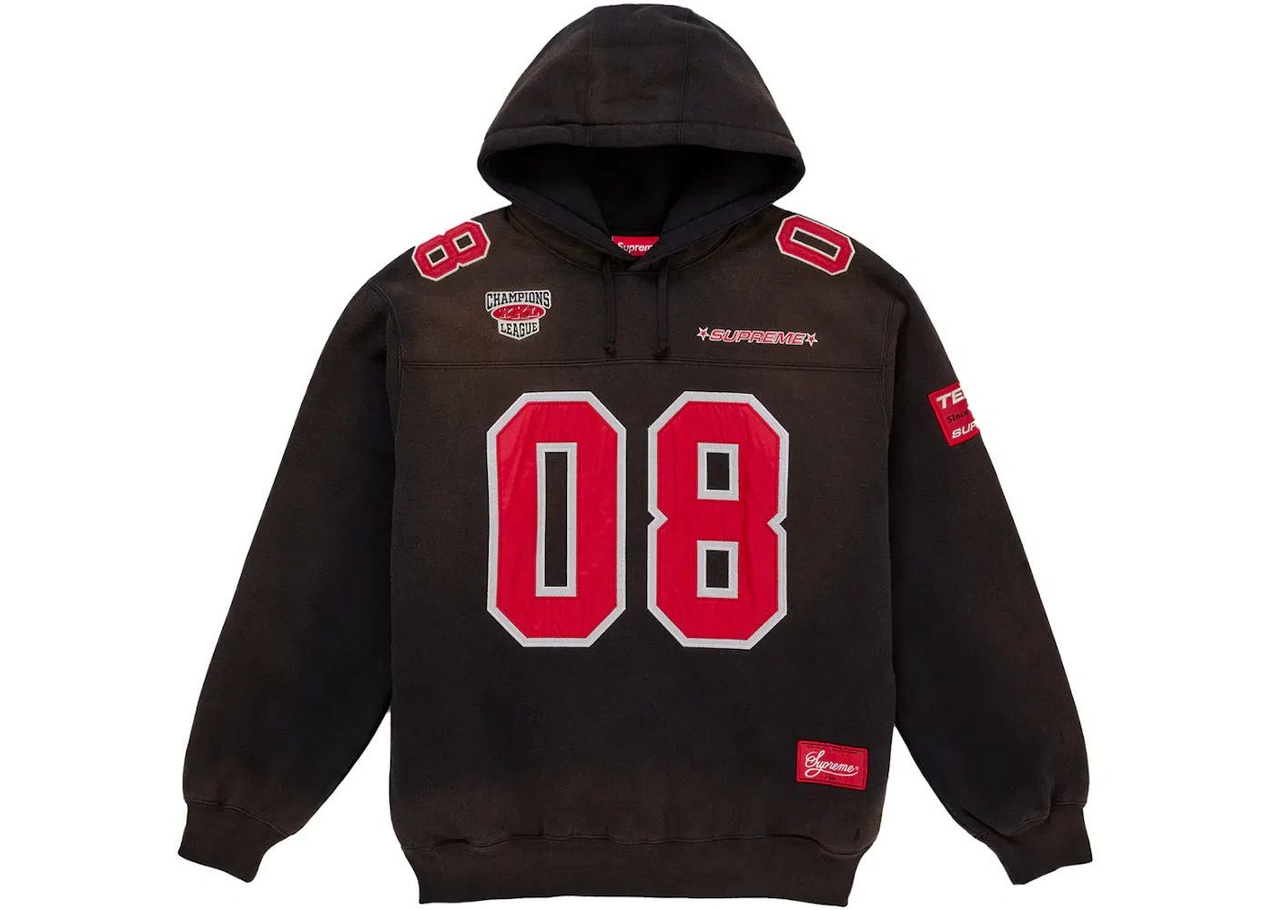 Мужской худи с длинным рукавом Supreme Football Jersey Hooded Sweatshirt Supreme, Black