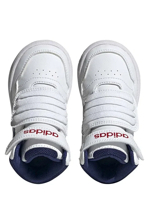 Детские спортивные кроссовки для девочек с принтом Hoops Mid 3.0 AC I Adidas, White — фото 4