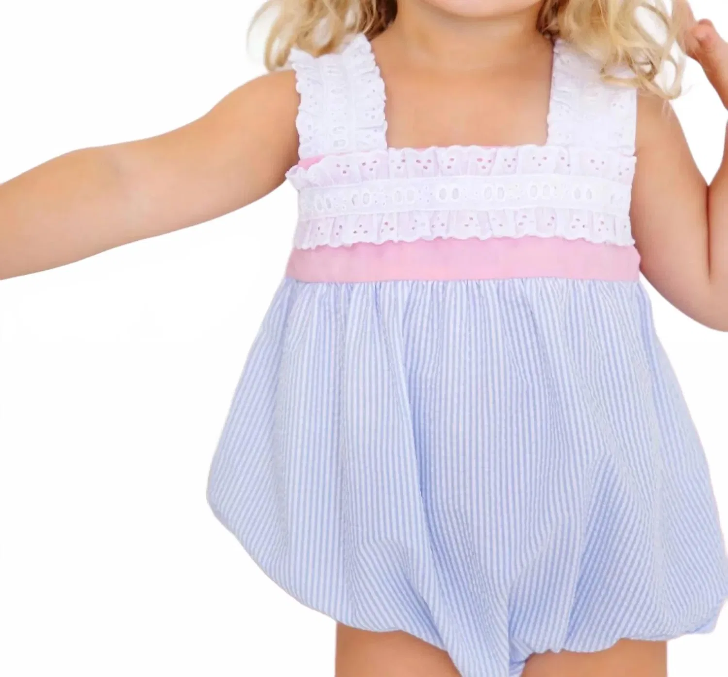 Детский боди-комбинезон для девочек из хлопка Babs Bubble Breakers The Beaufort Bonnet Company, Light Blue