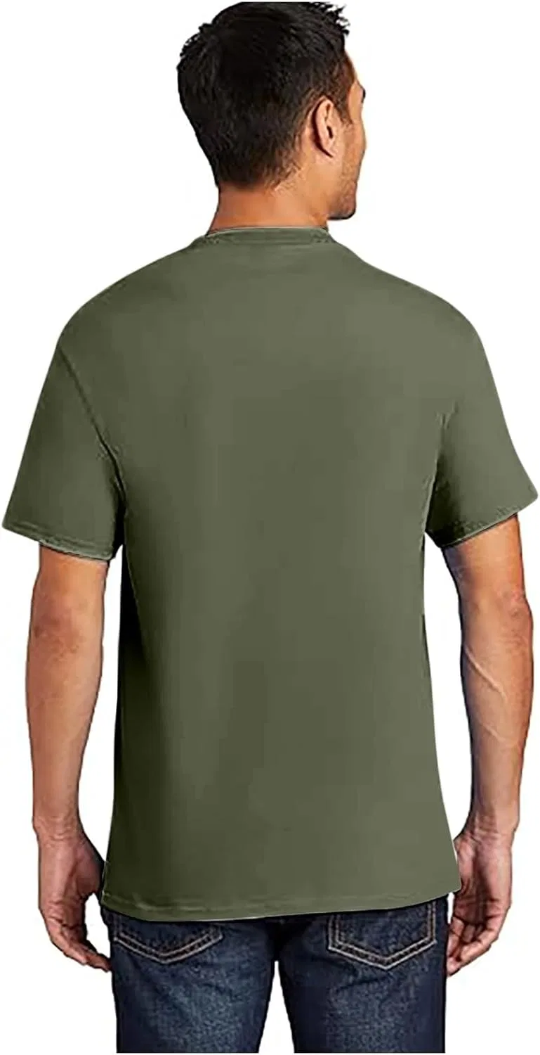 Мужская свободная футболка с круглым вырезом Generic, Army Green — фото 4
